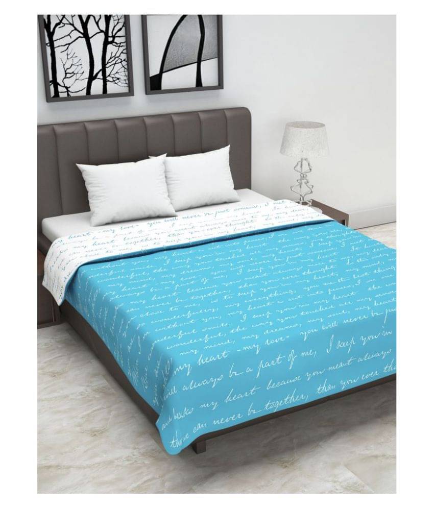     			DIVINE CASA Double Polyester Blue Abstract Dohar