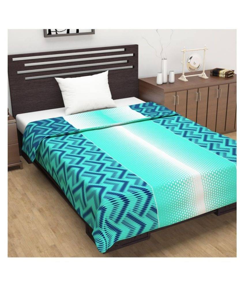     			DIVINE CASA Single Polyester Green Abstract Dohar
