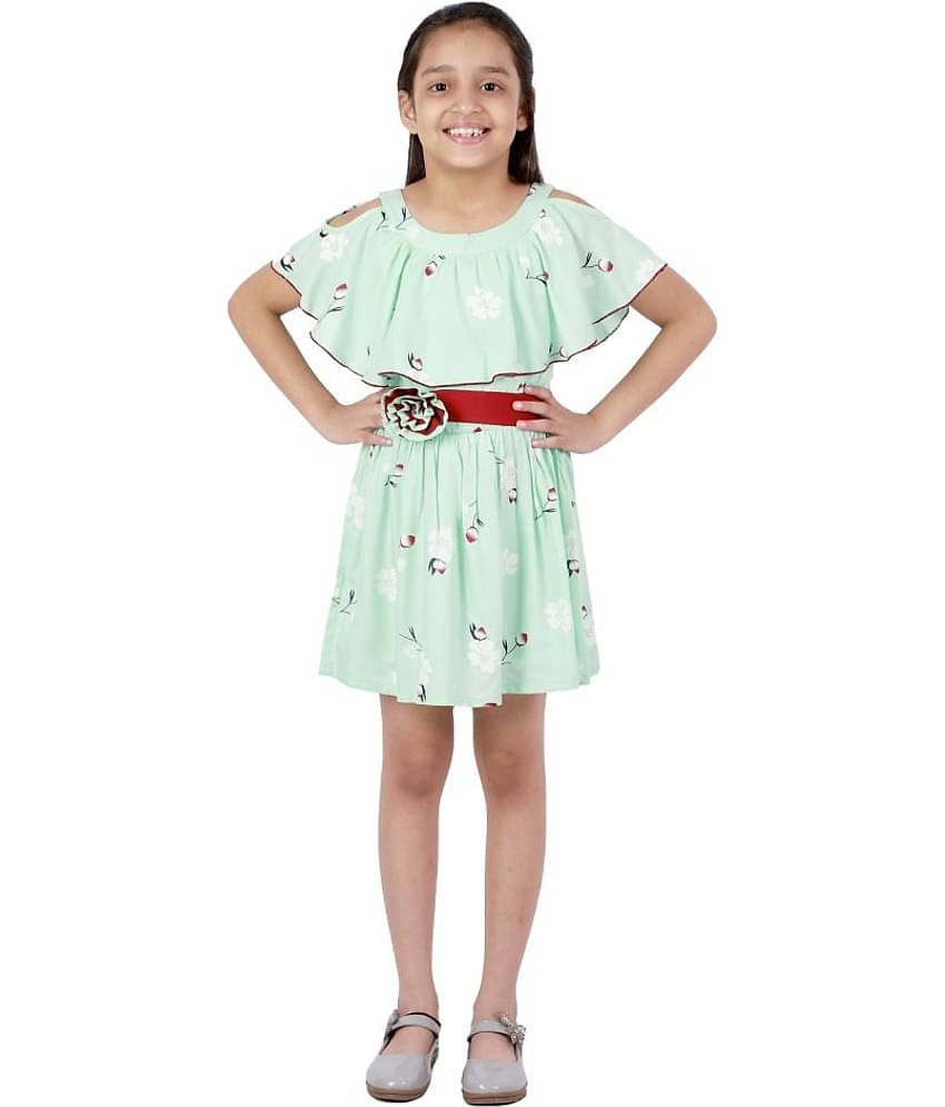 Kids Cave Rayon A-line For Girls ( Pack of 1 , Light Green )