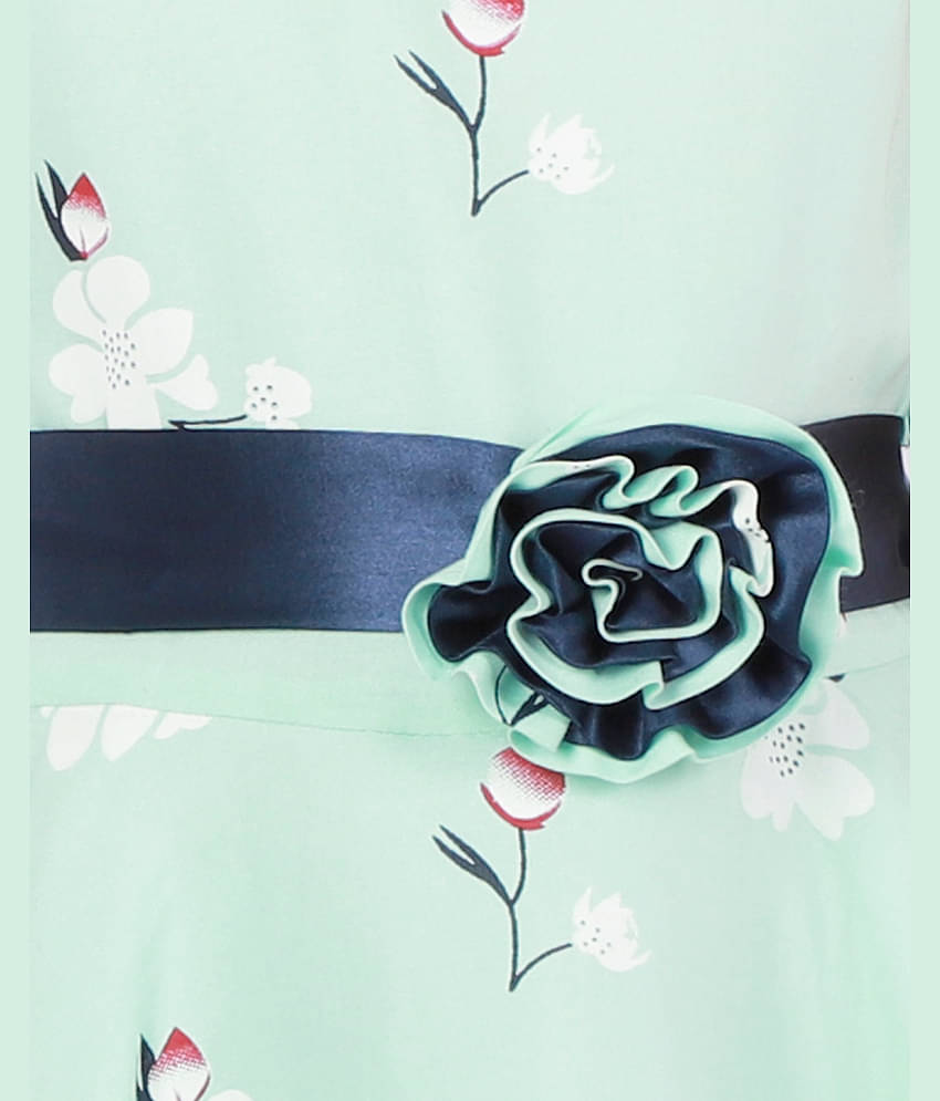 Kids Cave Rayon A-line For Girls ( Pack of 1 , Light Green )