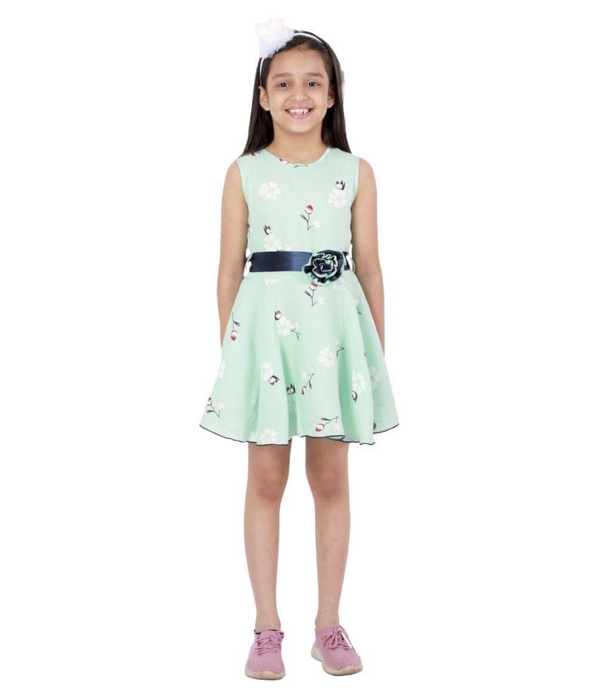     			Kids Cave Rayon A-line For Girls ( Pack of 1 , Light Green )