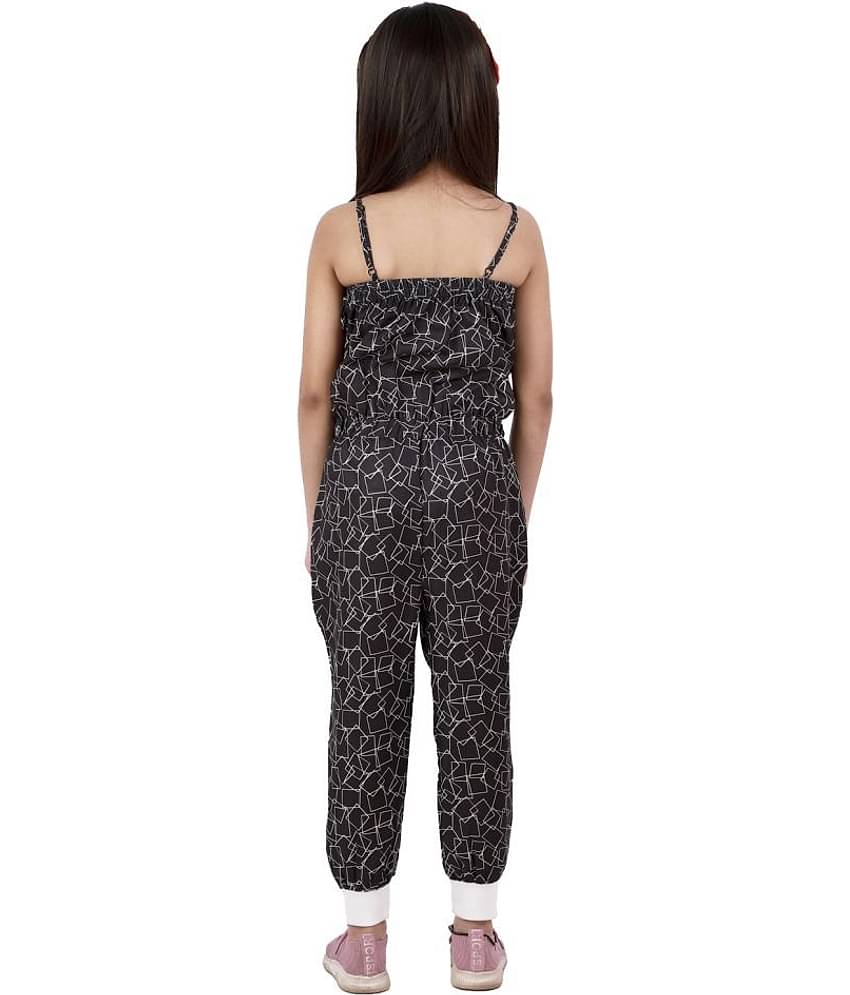Kids Cave Girls Crepe Jumpsuit ( Pack of 1 , Black )