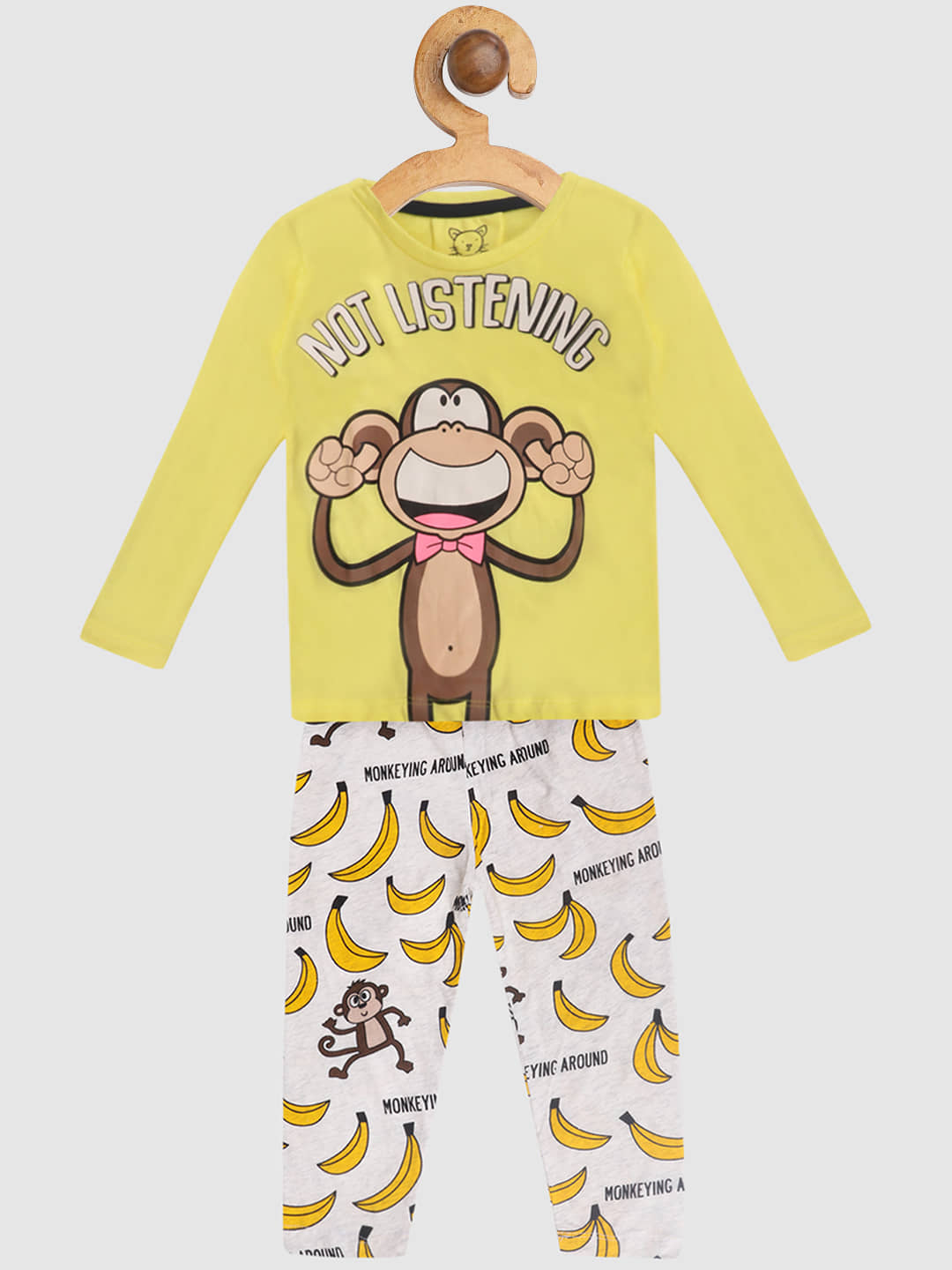 Lazy Shark Pack of 1 Boys Cotton Blend Nightsuit Set ( Yellow ) - Nightwear & Loungewear | Buy online on ZillyBuy