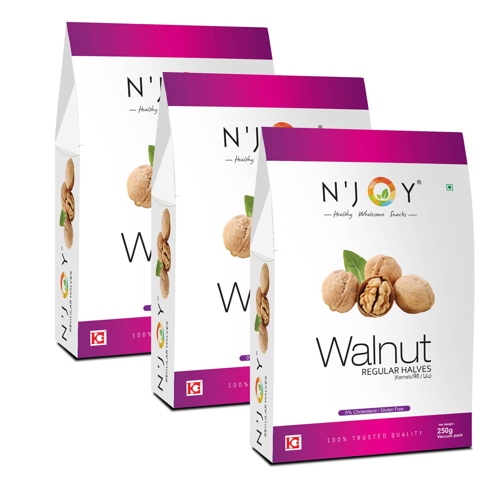 N'joy Walnuts Reqular Halves,750g (250x3) Pack of 3 N'joy Walnuts Reqular Halves,750g (250x3) Pack of 3