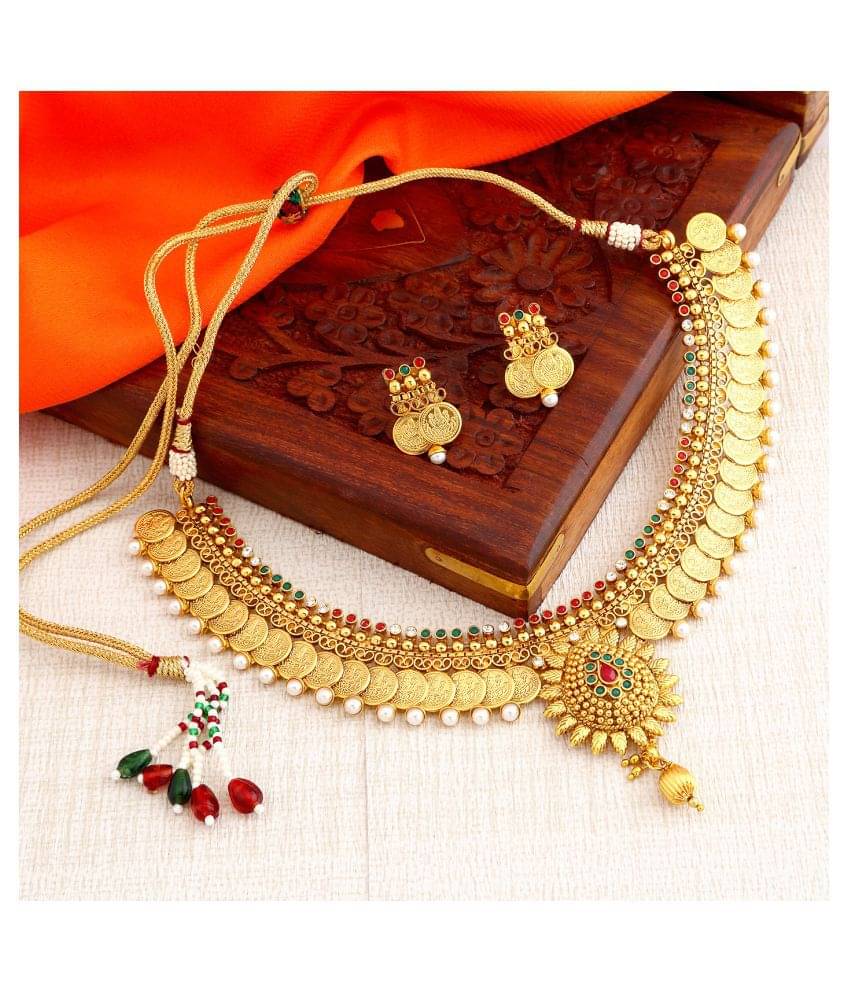     			Sukkhi Alloy Golden Traditional Necklaces Set Choker