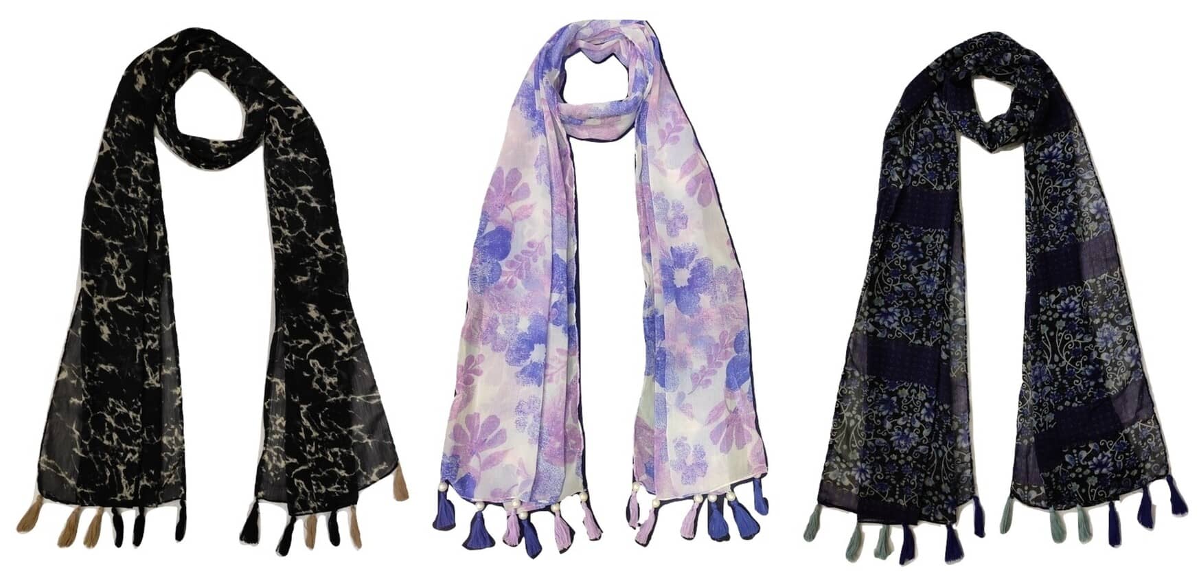 stolevilla Multi Printed Poly Cotton Yarn Stoles - Dupattas & Shawls | Buy online on ZillyBuy