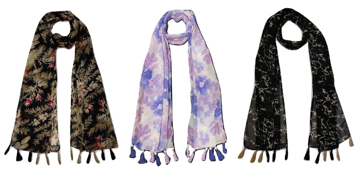 stolevilla Multi Printed Poly Cotton Yarn Stoles     			stolevilla Multi Printed Poly Cotton Yarn Stoles