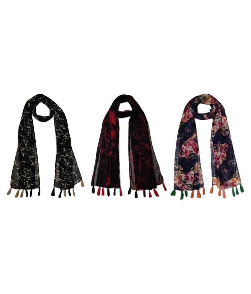 stolevilla Multi Printed Poly Cotton Yarn Stoles     			stolevilla Multi Printed Poly Cotton Yarn Stoles