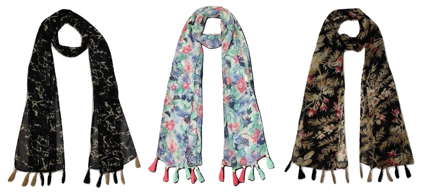 stolevilla Multi Printed Poly Cotton Yarn Stoles - Dupattas & Shawls | Buy online on ZillyBuy