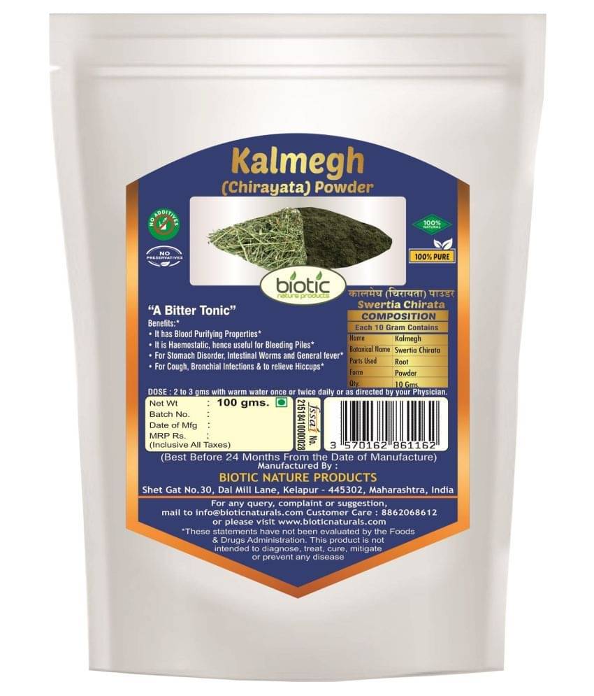 Biotic Kalmegh Powder / Chirayata / Swertia Chirata Powder 100 gm Biotic Kalmegh Powder / Chirayata / Swertia Chirata Powder 100 gm