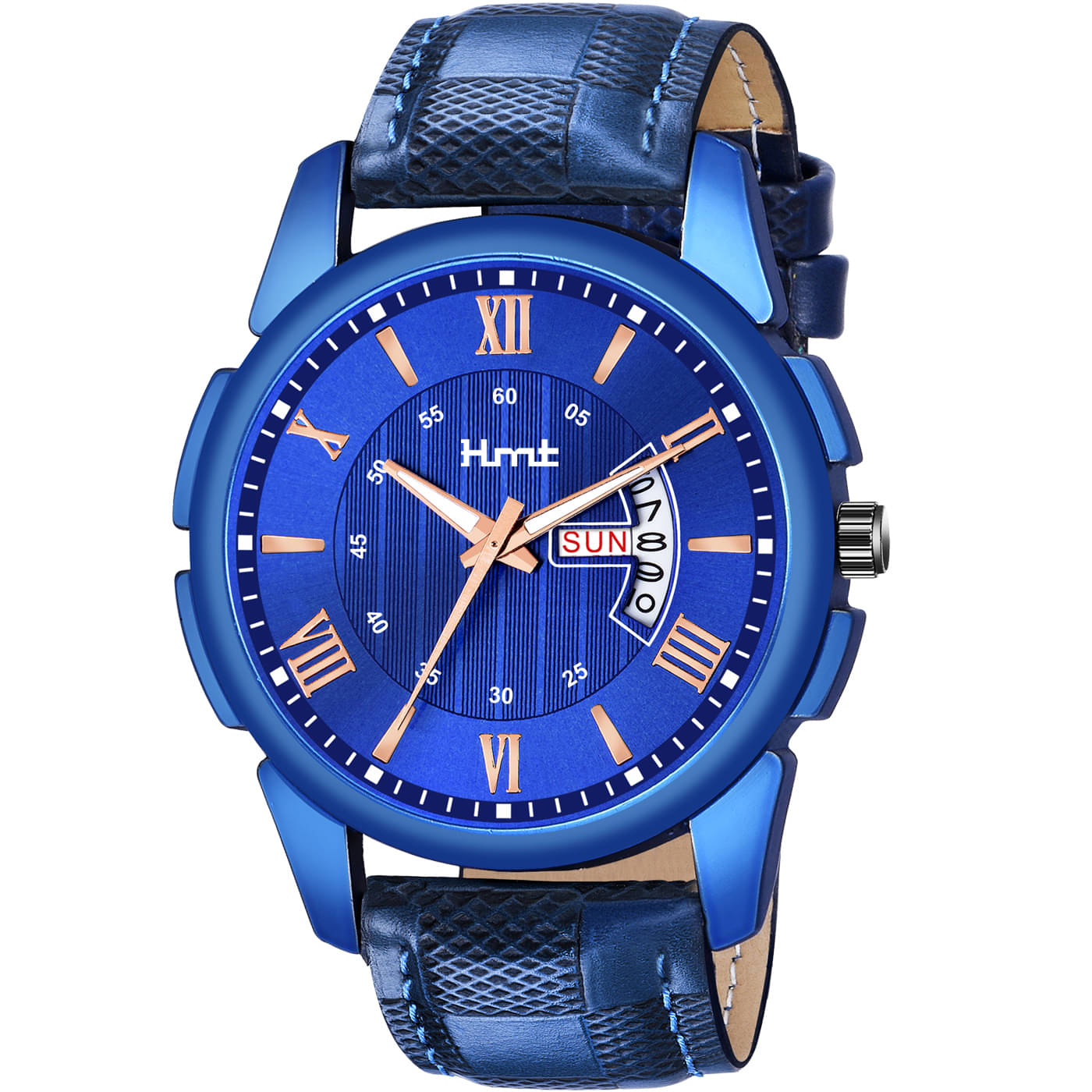     			EHMT - Blue Leather Analog Men's Watch