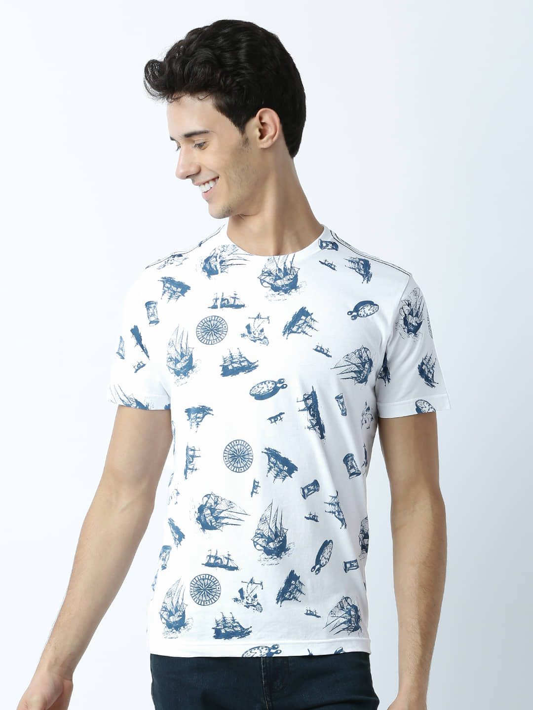 Huetrap Pack of 1 Cotton Regular Fit Men's T-Shirt ( White )