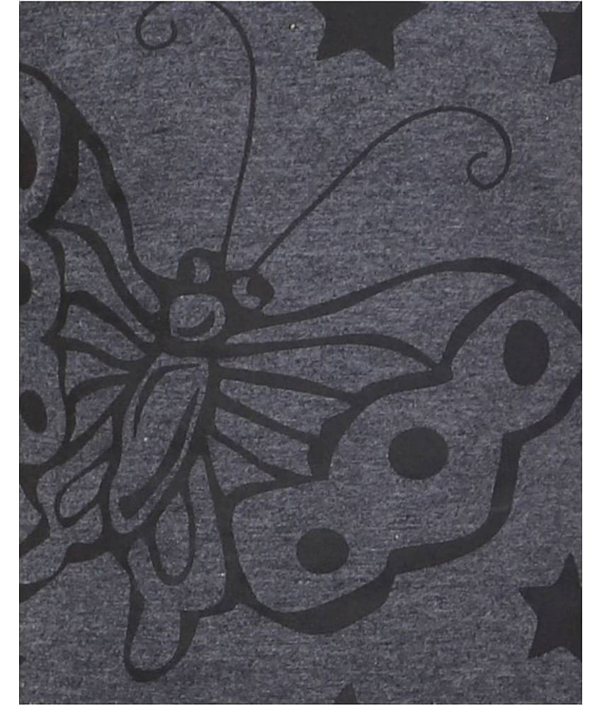 Kids Cave Pack of 1 Girls 100% Cotton T-shirt With Pants ( Grey )