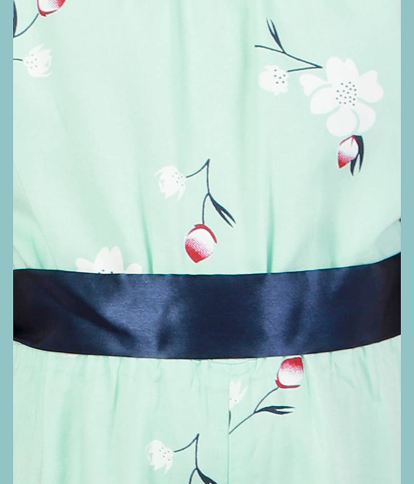 Kids Cave Girls Rayon Jumpsuit ( Pack of 1 , Light Green )