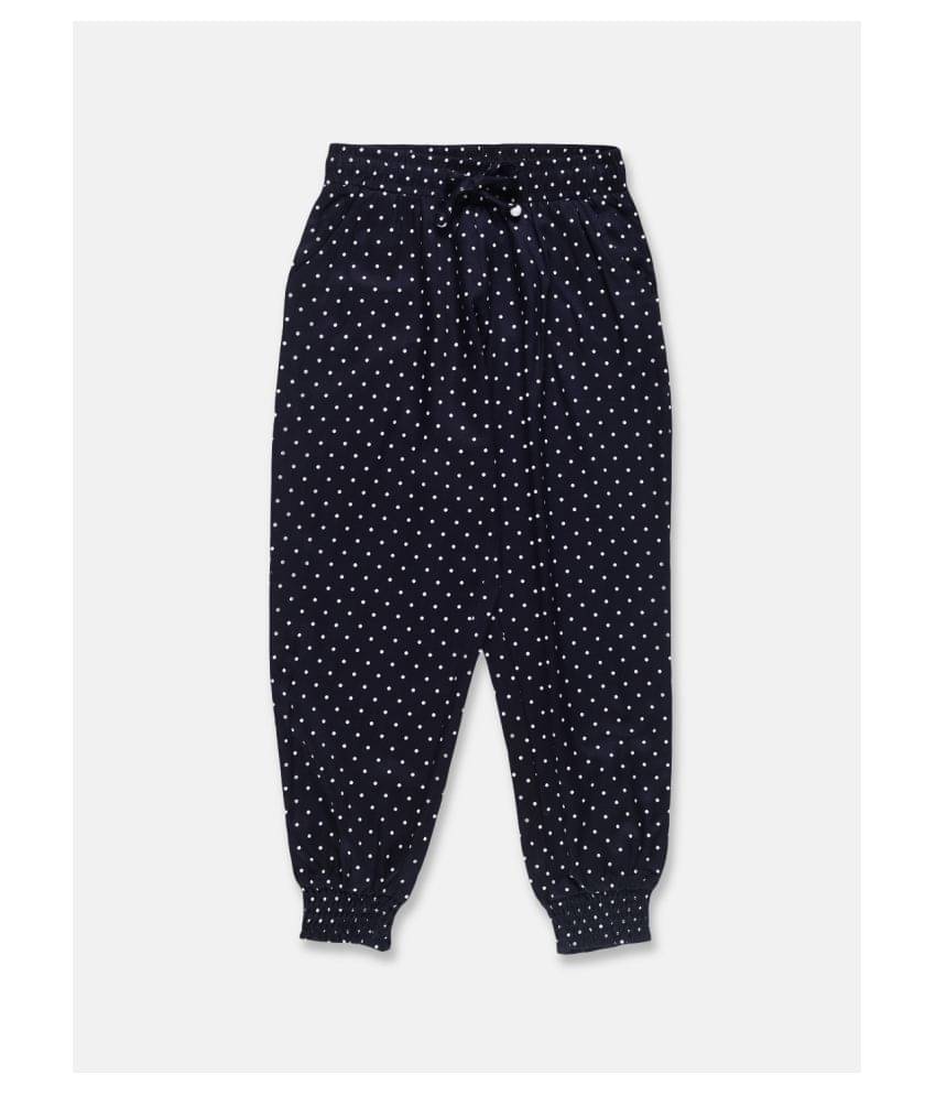 Plum Tree Girls Relaxed Printed Rayon Harem Pant - Navy Plum Tree Girls Relaxed Printed Rayon Harem Pant - Navy