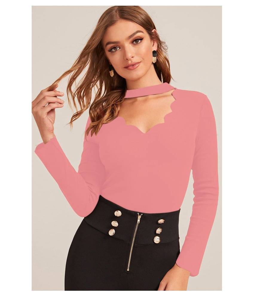     			Aahwan Women's Polyester Regular Top ( Pink )