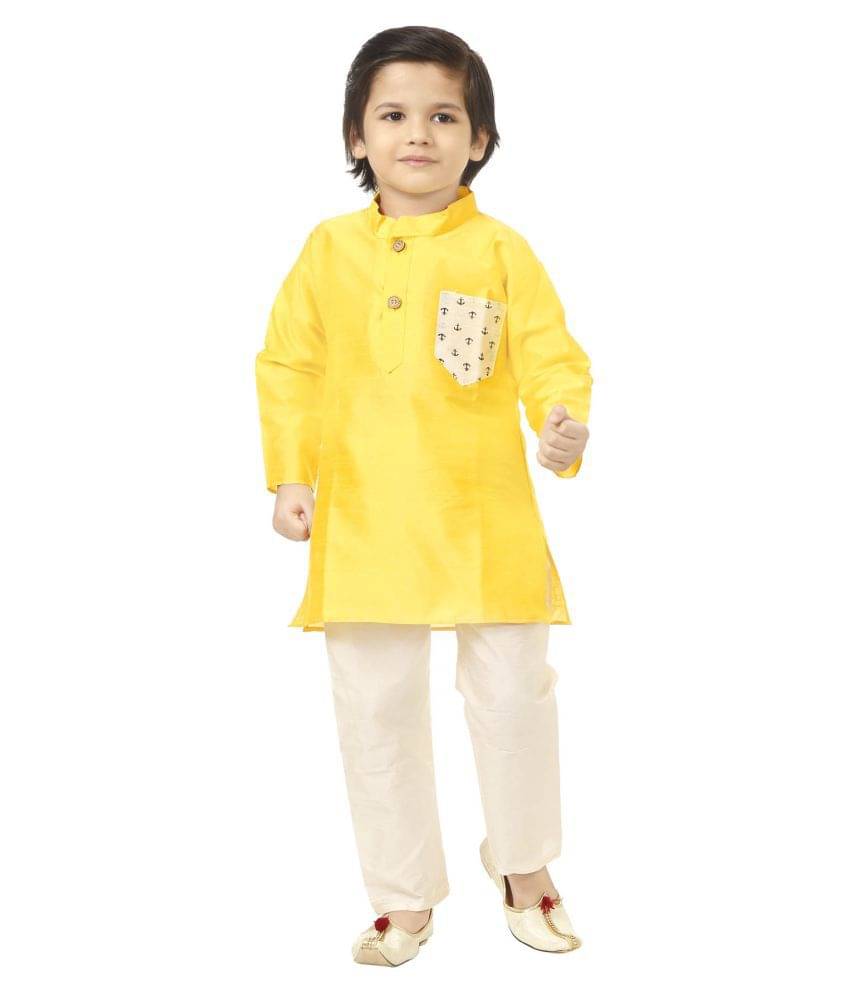     			JCT DRESSES Pack of 1 Boys Cotton Blend ( Light Golden Rod )
