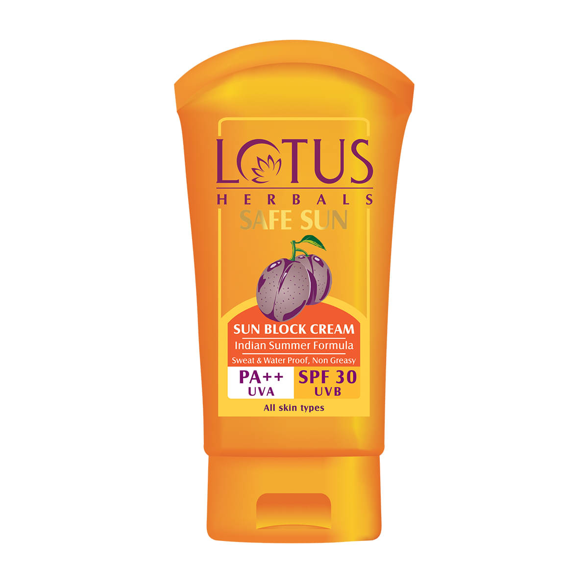     			Lotus Safe Sun Sunblock Spf 30 Pa++, Black Plum Extract, Water Proof, Sweat Proof, Nongreasy, 50G