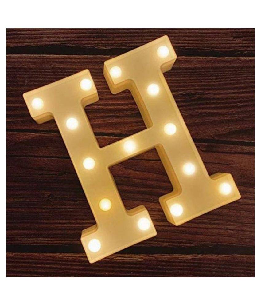     			MIRADH LED Marquee Lights, Sign Letter-H , LED Strips Yellow