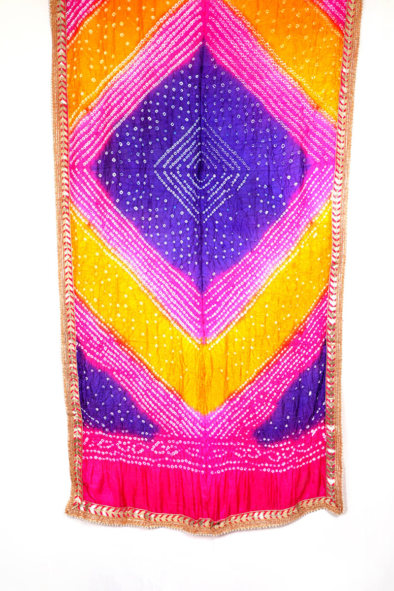     			Raj Multicoloured Art Silk Bandhej Dupatta - Single