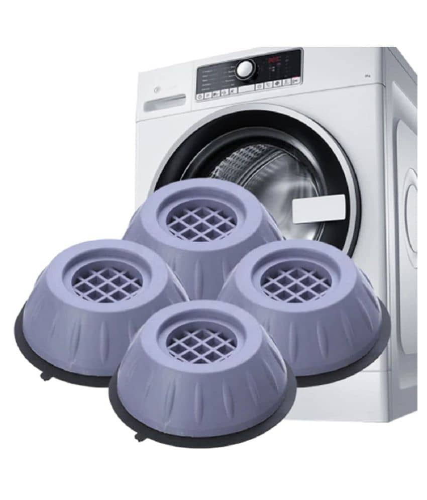Arni Plastic All in 1 Stand. Almirah,Wardrobe, Refrigerator Stand, Washing Machine Stand, Furniture Base, Fridge Stands for Single and Double Door Anti Vibration Pads - Grey
