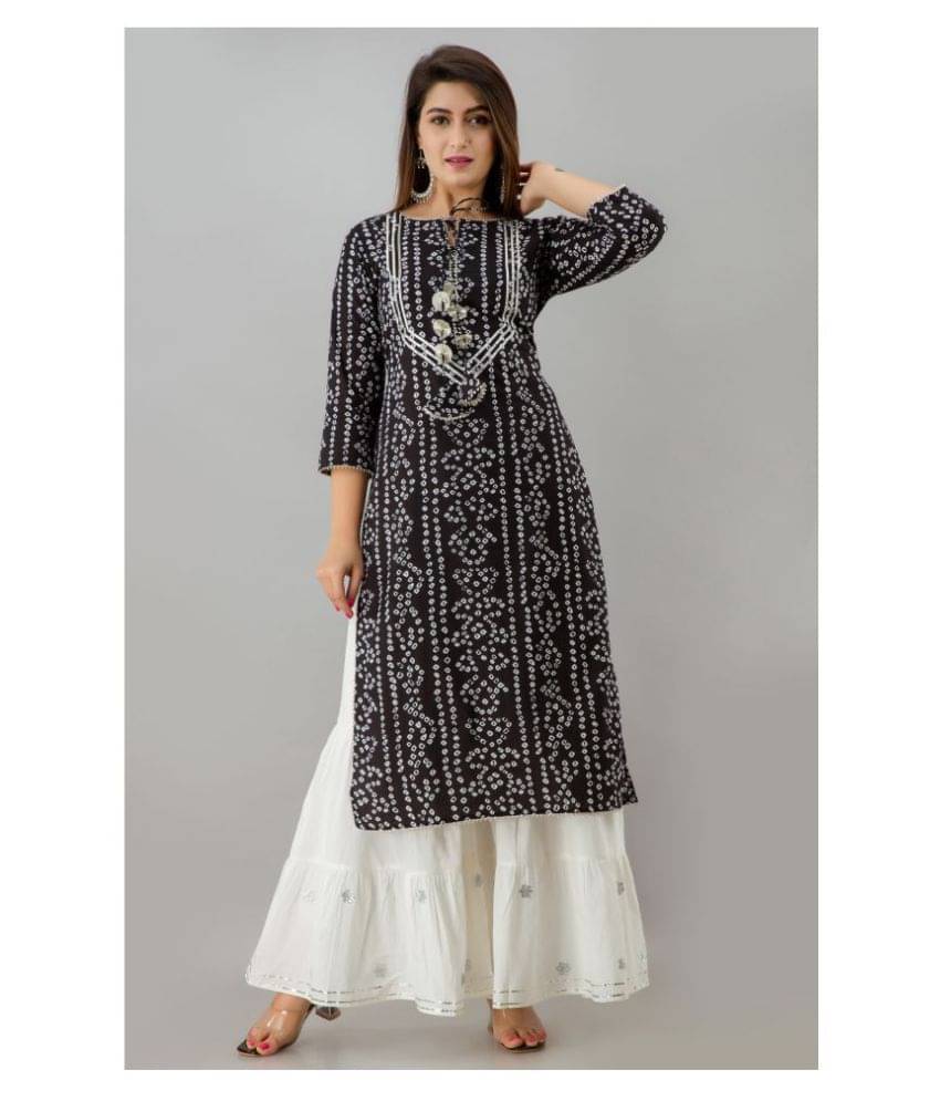 SVARCHI - Black Straight Cotton Blend Women's Stitched Salwar Suit ( Pack of 1 ) SVARCHI - Black Straight Cotton Blend Women's Stitched Salwar Suit ( Pack of 1 )