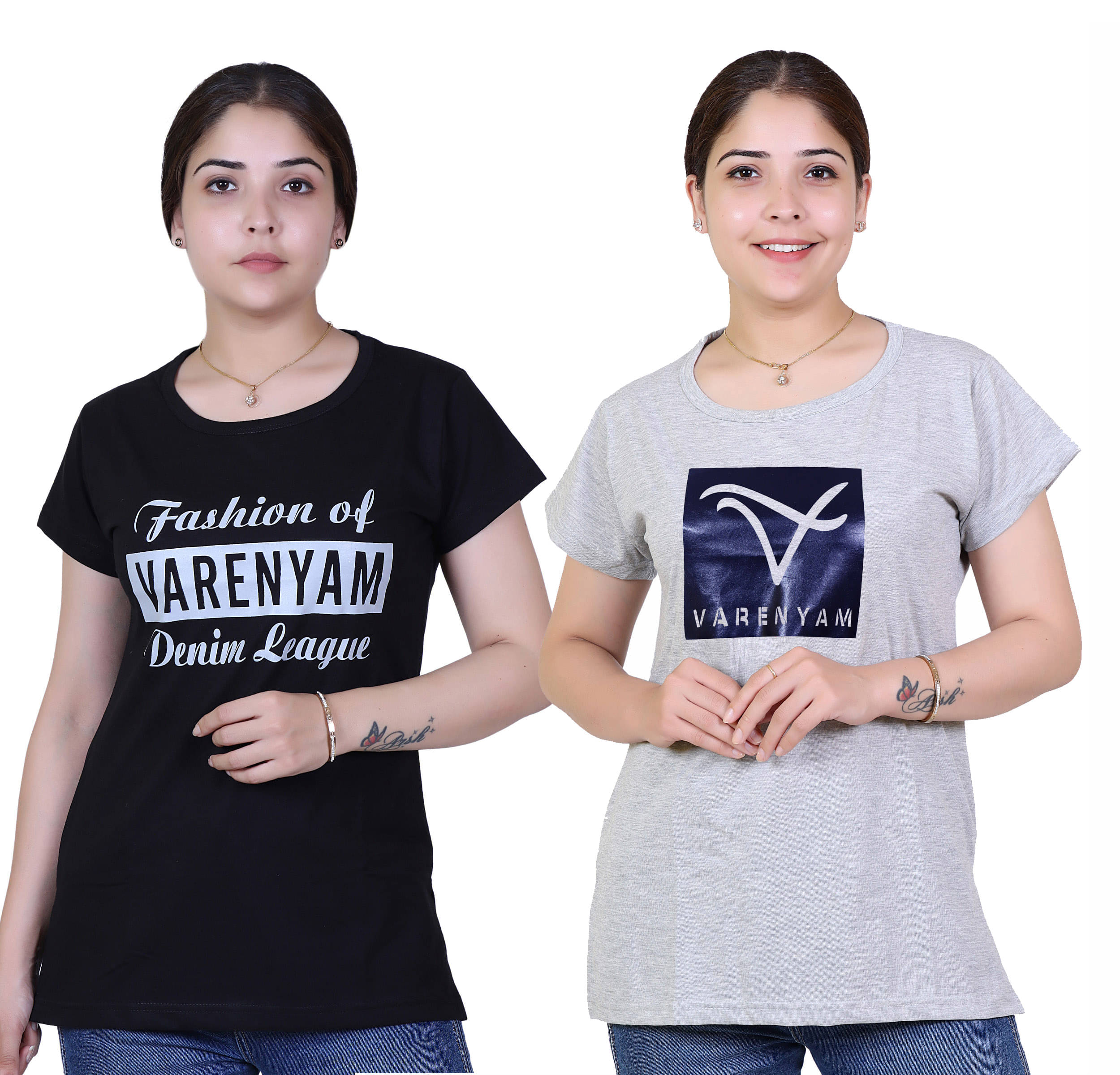     			Varenyam Women Cotton Regular Fit Round Neck T-Shirt ( Black )