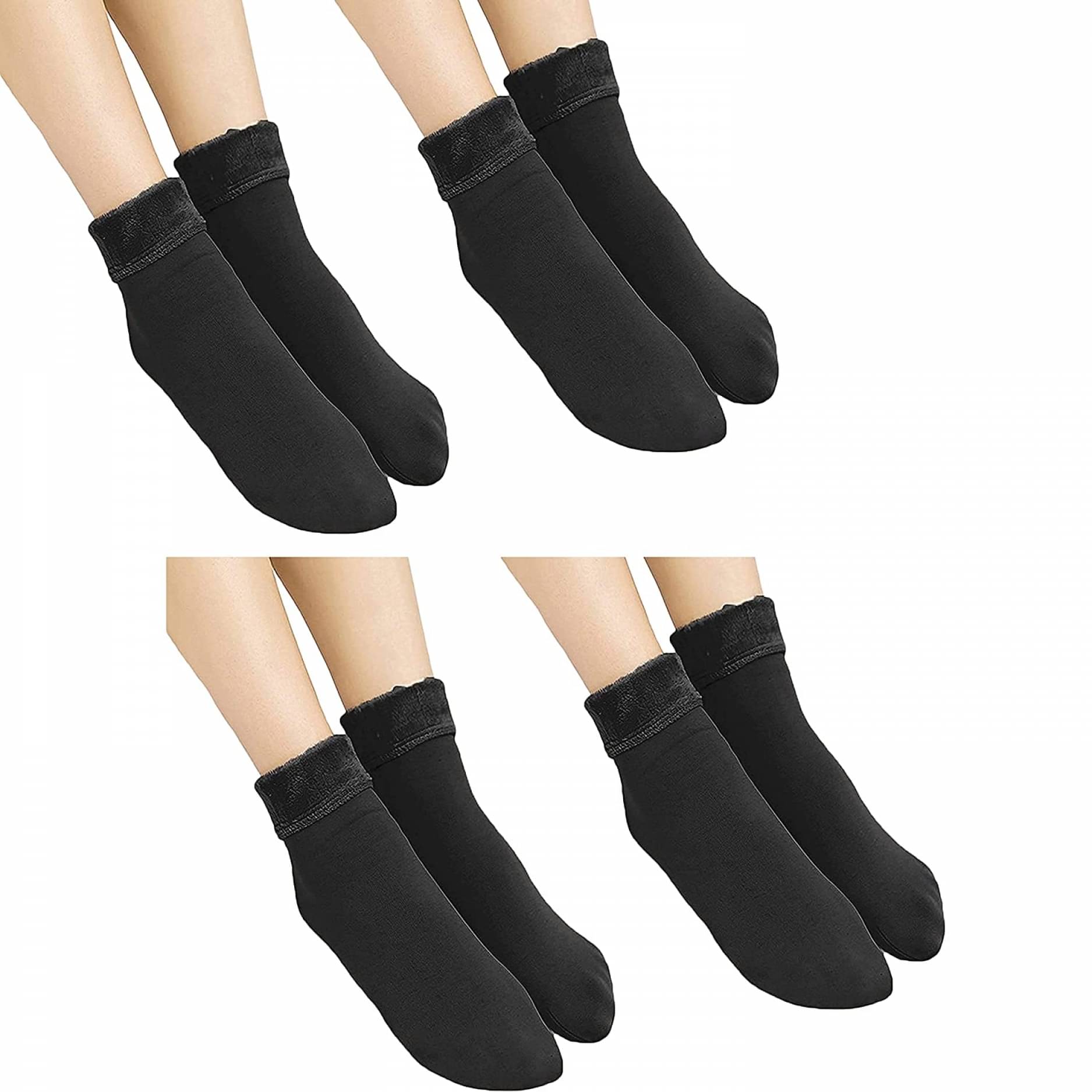     			TOTAL HEALTH - Black Velvet Women's Ankle Length Socks ( Pack of 4 )