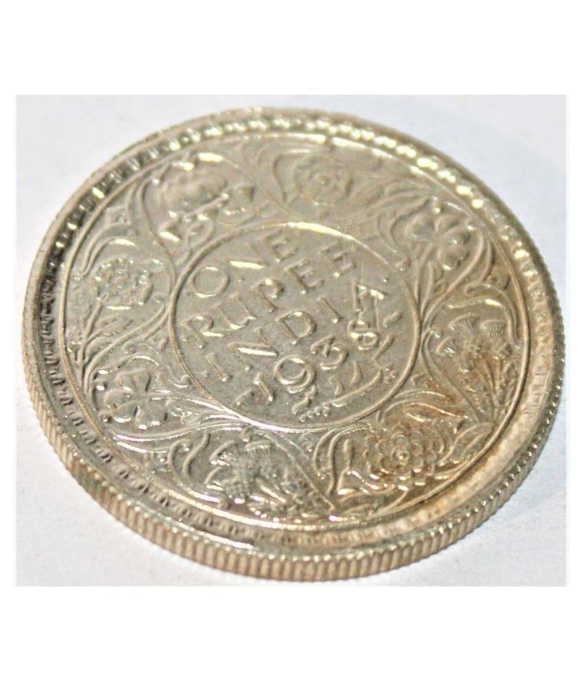     			newWay - 1 RUPEE 1938 - KING GEORGE VI BRITISH INDIA RARE SILVERPLATED COIN 1 Numismatic Coins