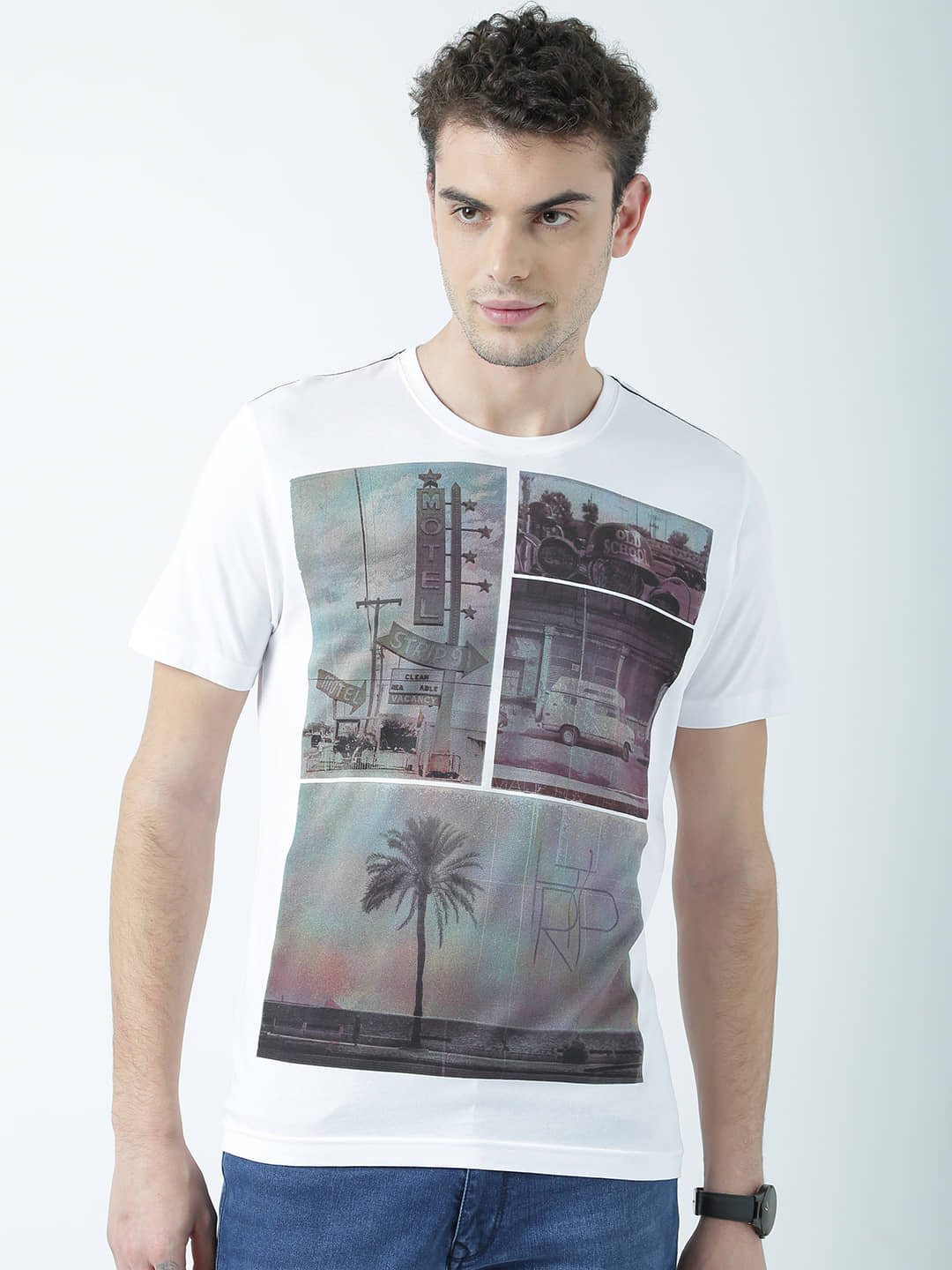 Huetrap Pack of 1 Cotton Regular Fit Men's T-Shirt ( White )