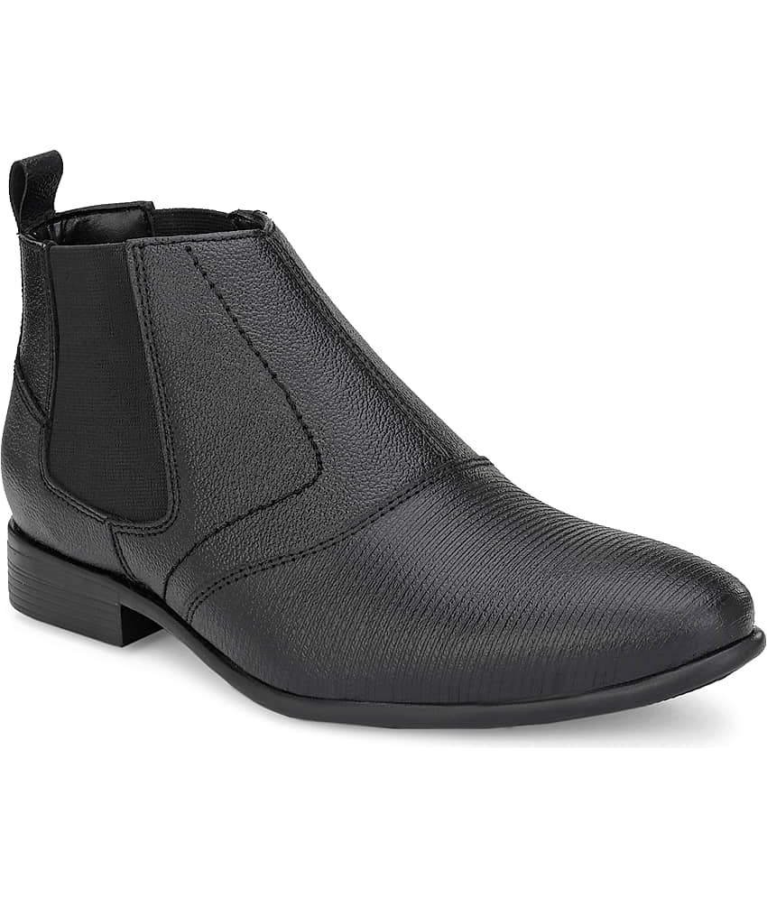 SOFTIO Boy's Black Genuine Leather Slip On Formal Boot - Casual Shoes | Buy online on ZillyBuy
