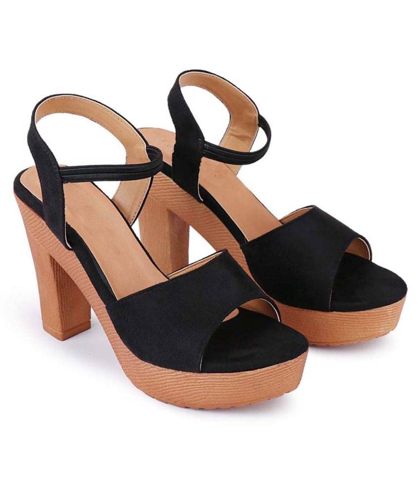     			Shoe Lab Black Block Heels