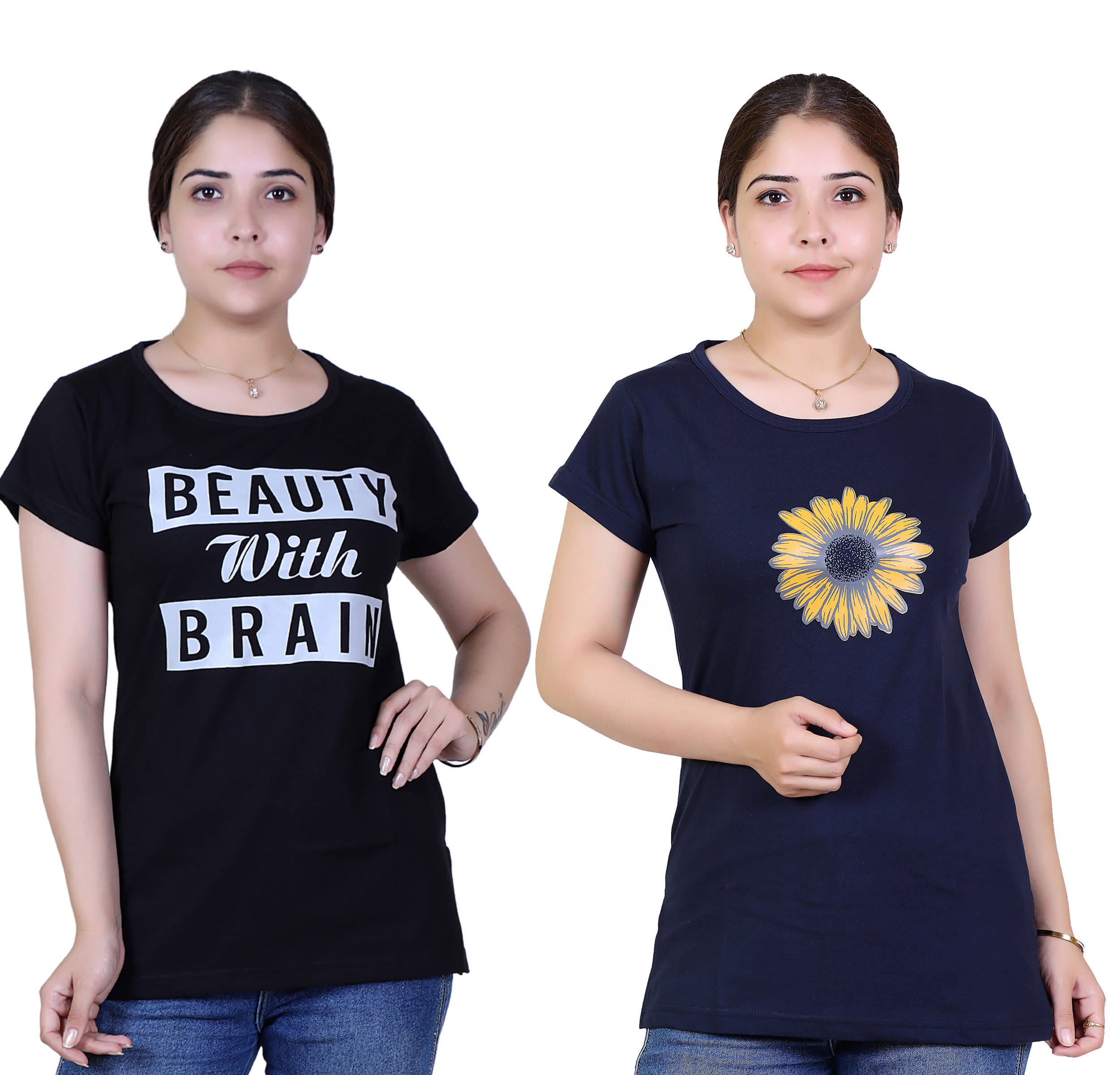     			Varenyam Women Cotton Regular Fit Round Neck T-Shirt ( Black )