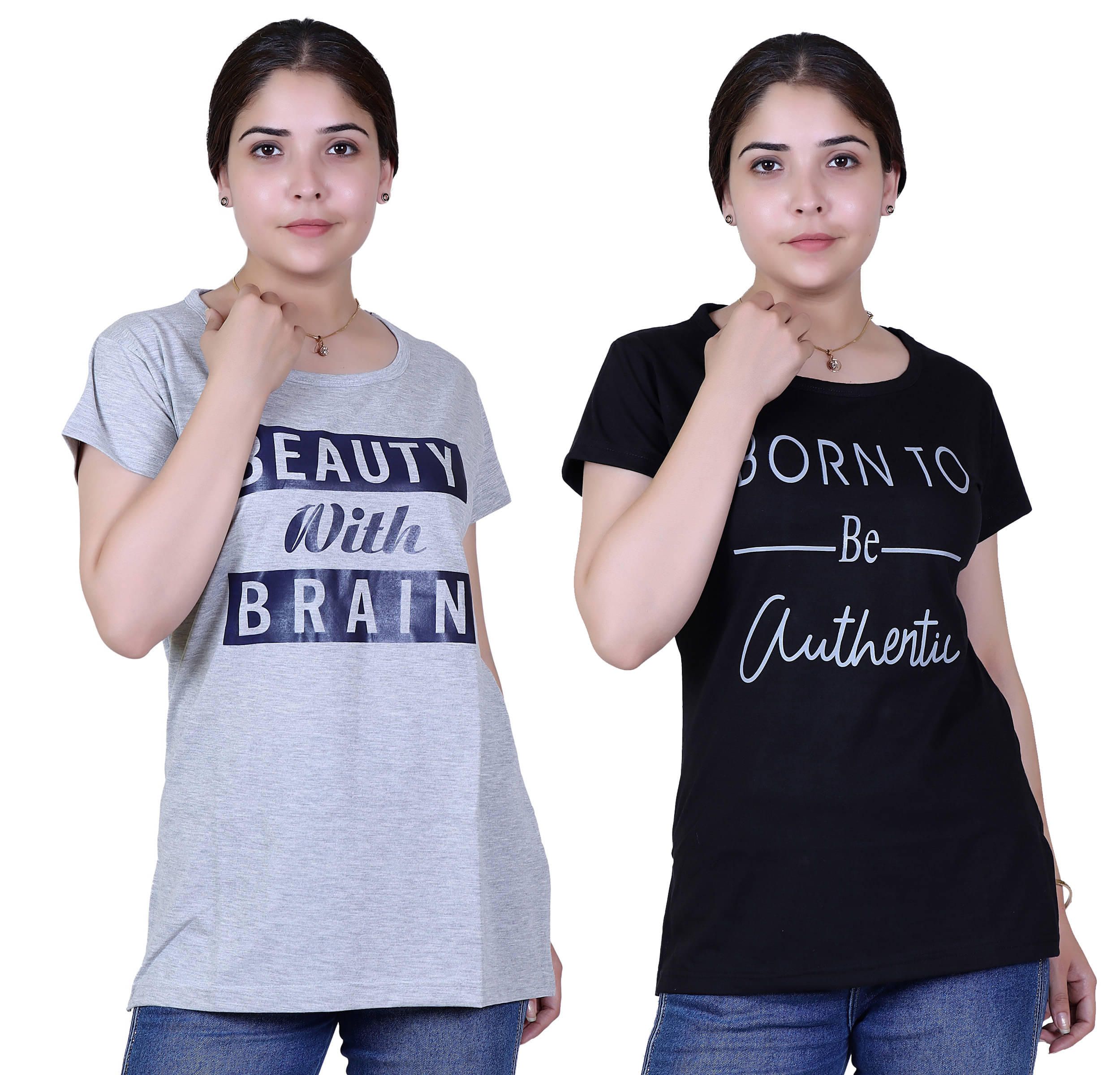 Varenyam Women Cotton Regular Fit Round Neck T-Shirt ( Grey )     			Varenyam Women Cotton Regular Fit Round Neck T-Shirt ( Grey )