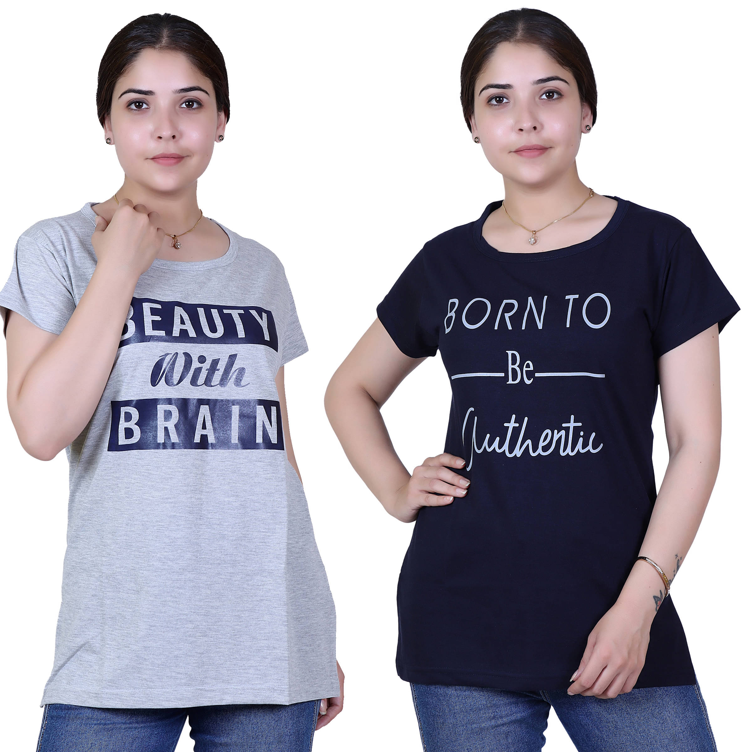 Varenyam Women Cotton Regular Fit Round Neck T-Shirt ( Grey )     			Varenyam Women Cotton Regular Fit Round Neck T-Shirt ( Grey )