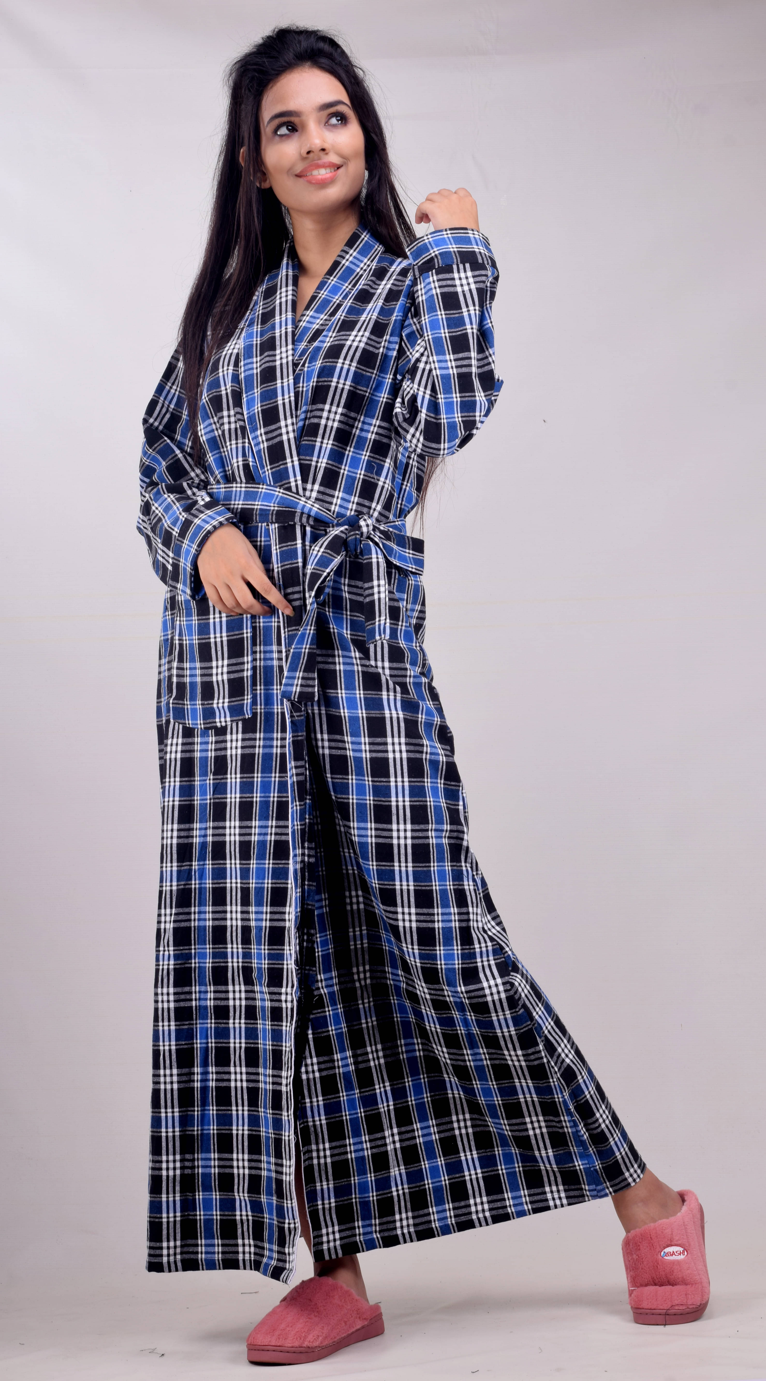 CLYMAA Woolen Nighty & Night Gowns - Black     			CLYMAA Woolen Nighty & Night Gowns - Black