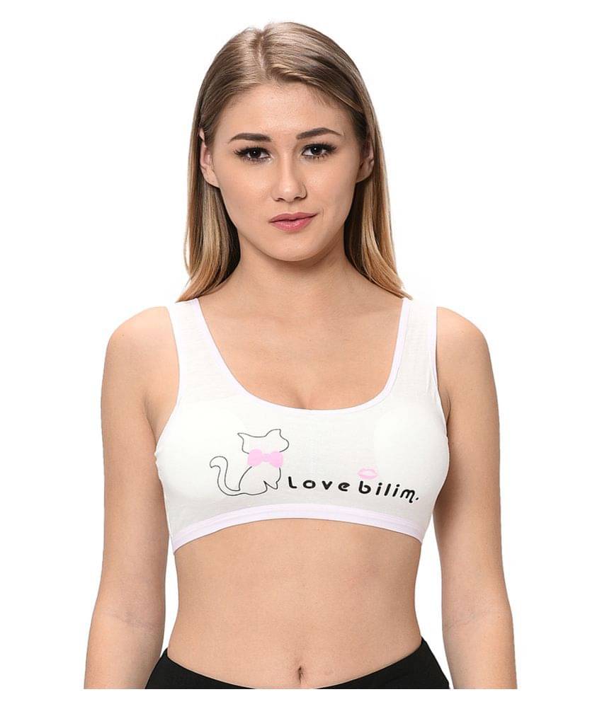     			Elina Pink Cotton Solid Sports Bra - Single