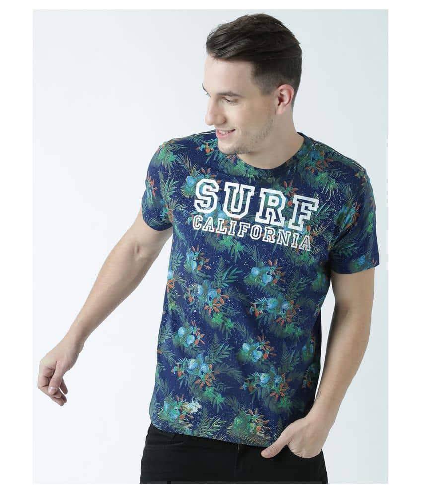 Huetrap Pack of 1 Cotton Regular Fit Men's T-Shirt ( Navy Blue )