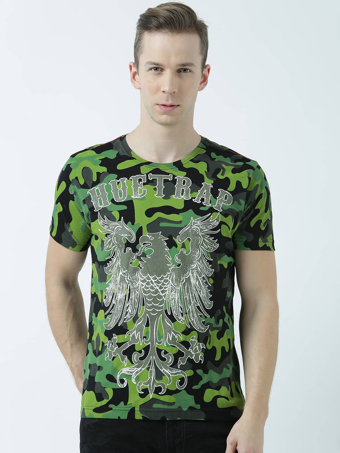     			Huetrap Pack of 1 Cotton Regular Fit Men's T-Shirt ( Black )