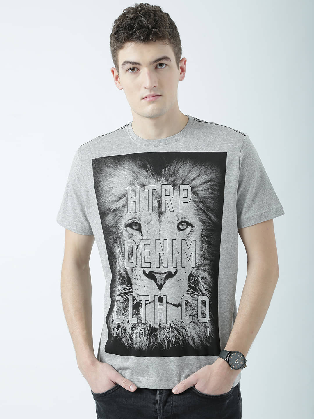 Huetrap Pack of 1 Cotton Regular Fit Men's T-Shirt ( Grey )