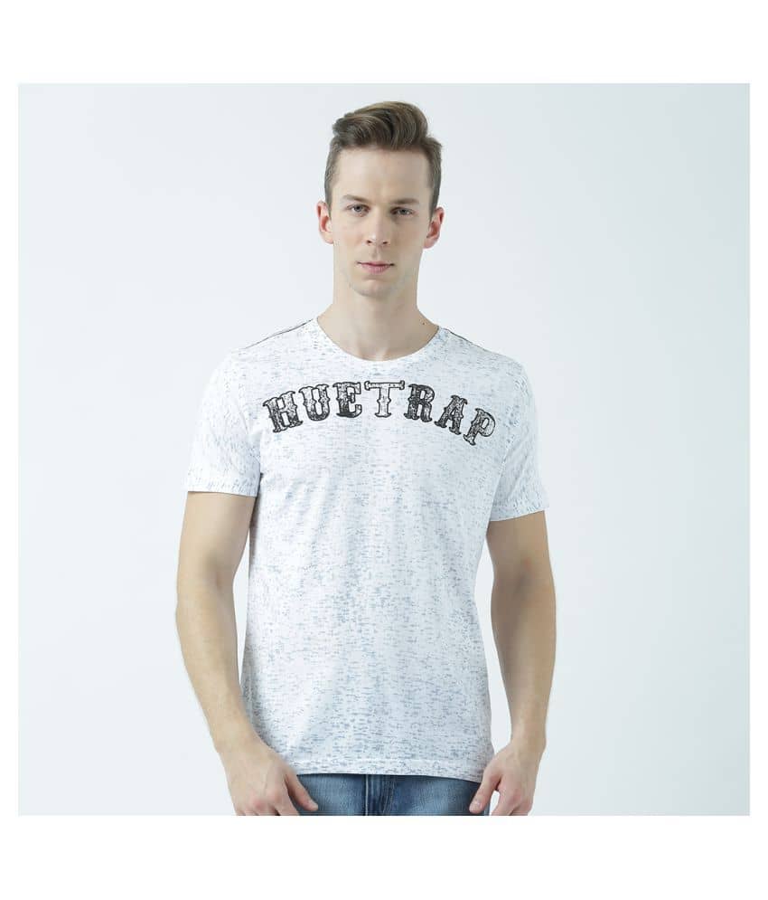 Huetrap Pack of 1 Cotton Regular Fit Men's T-Shirt ( White )