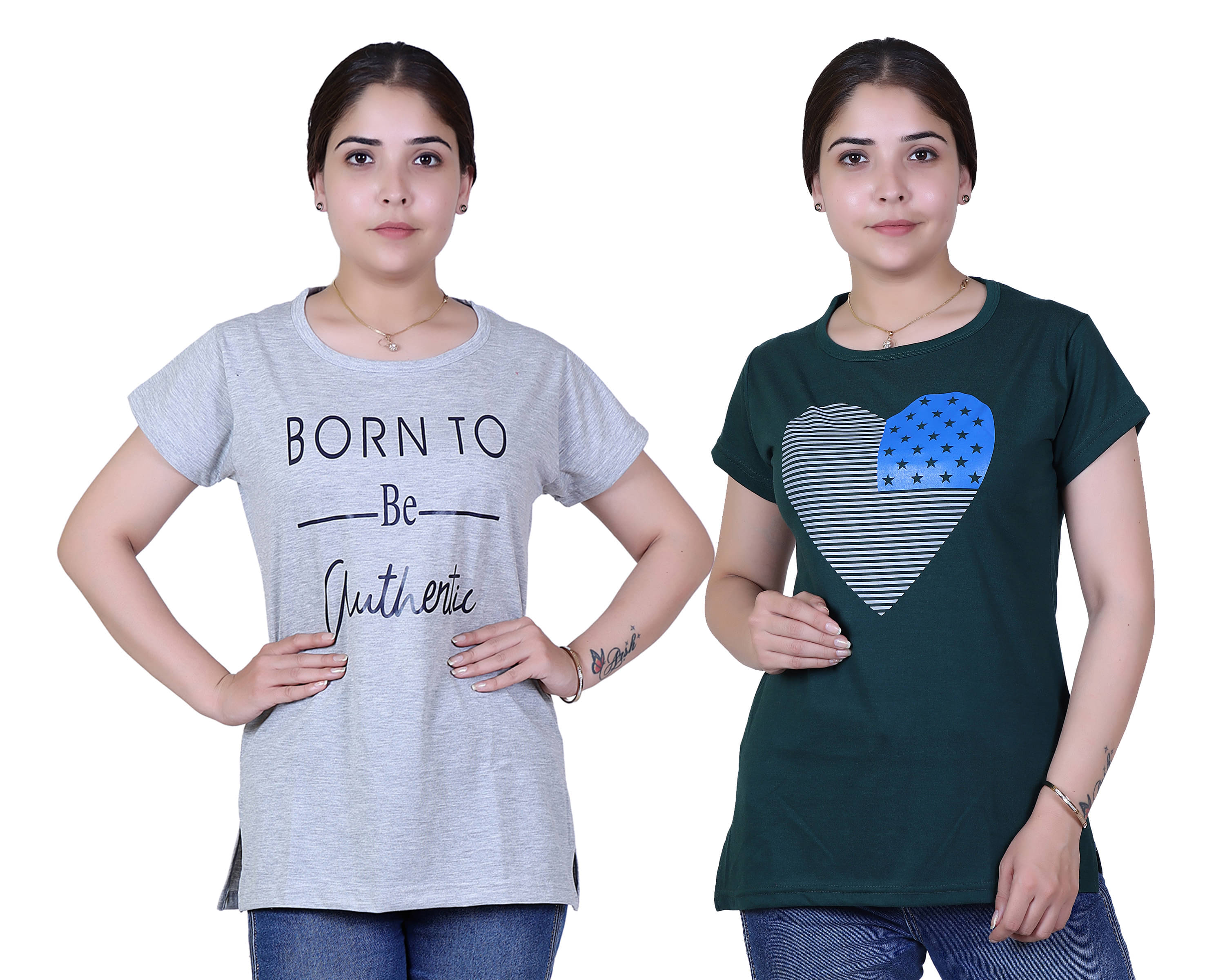     			Varenyam Women Cotton Regular Fit Round Neck T-Shirt ( Grey )