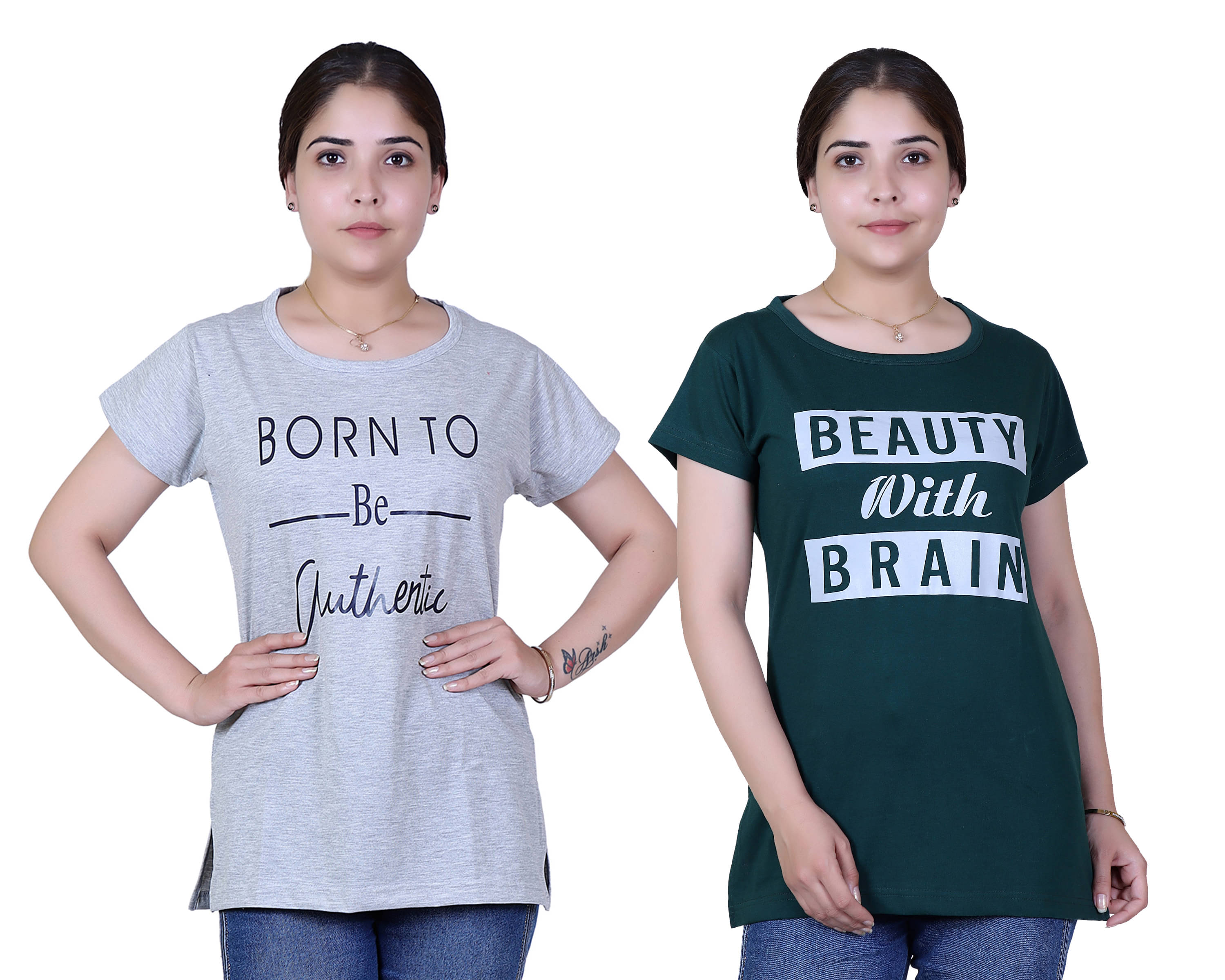 Varenyam Women Cotton Regular Fit Round Neck T-Shirt ( Grey )     			Varenyam Women Cotton Regular Fit Round Neck T-Shirt ( Grey )