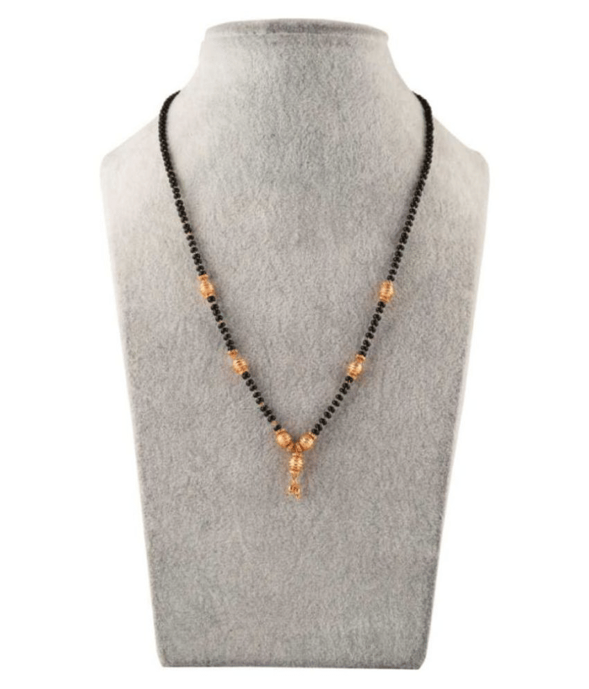 MGSV Jewellery Women's Pride Mangalsutra Necklace Tanmaniya nallapusalu pendant with Chain for women and Girls Brass Mangalsutra