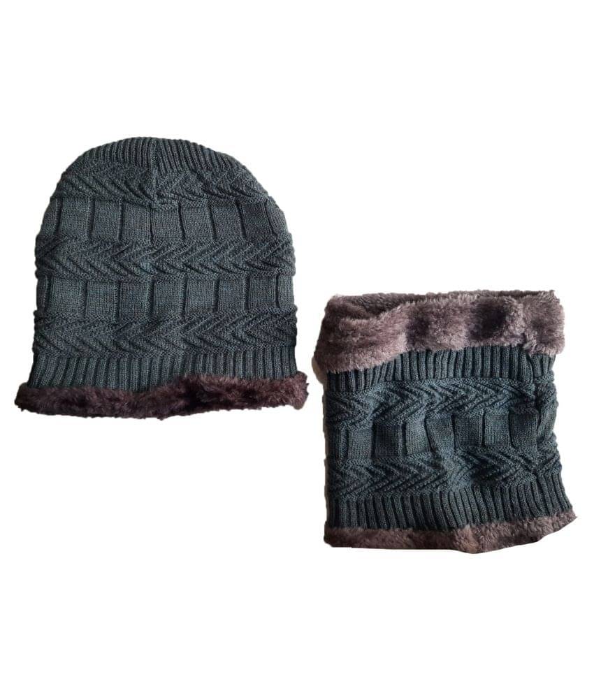     			Whyme Fashion Gray Knitted Fur Combo