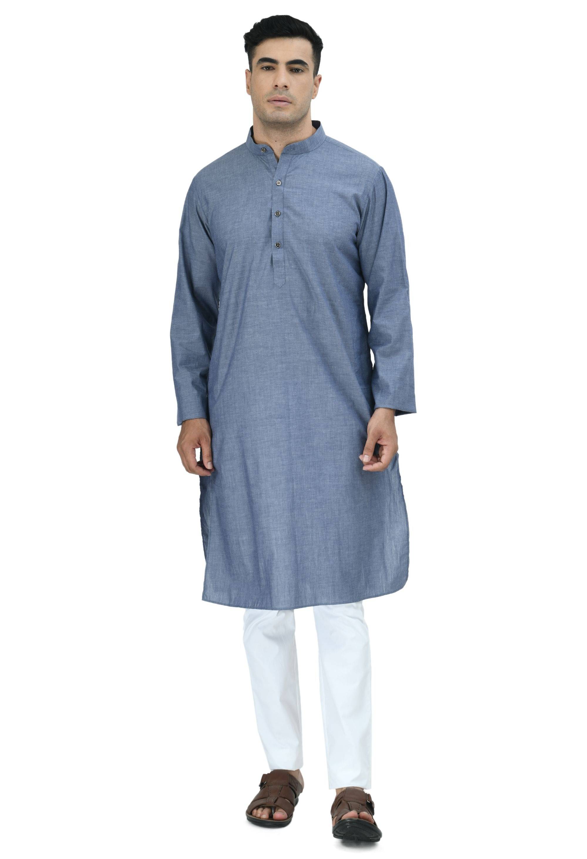     			DESIGN TREND Grey Cotton Kurta Single
