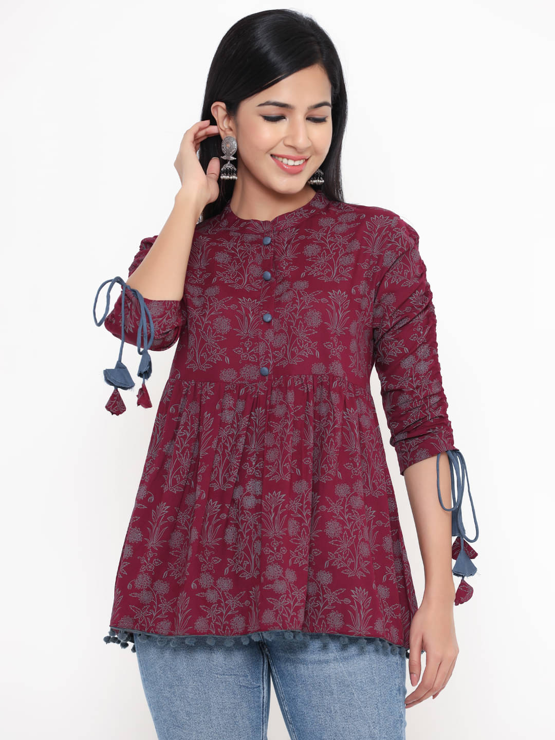 Kbz Women's Rayon Empire Top ( Purple ) Kbz Women's Rayon Empire Top ( Purple )