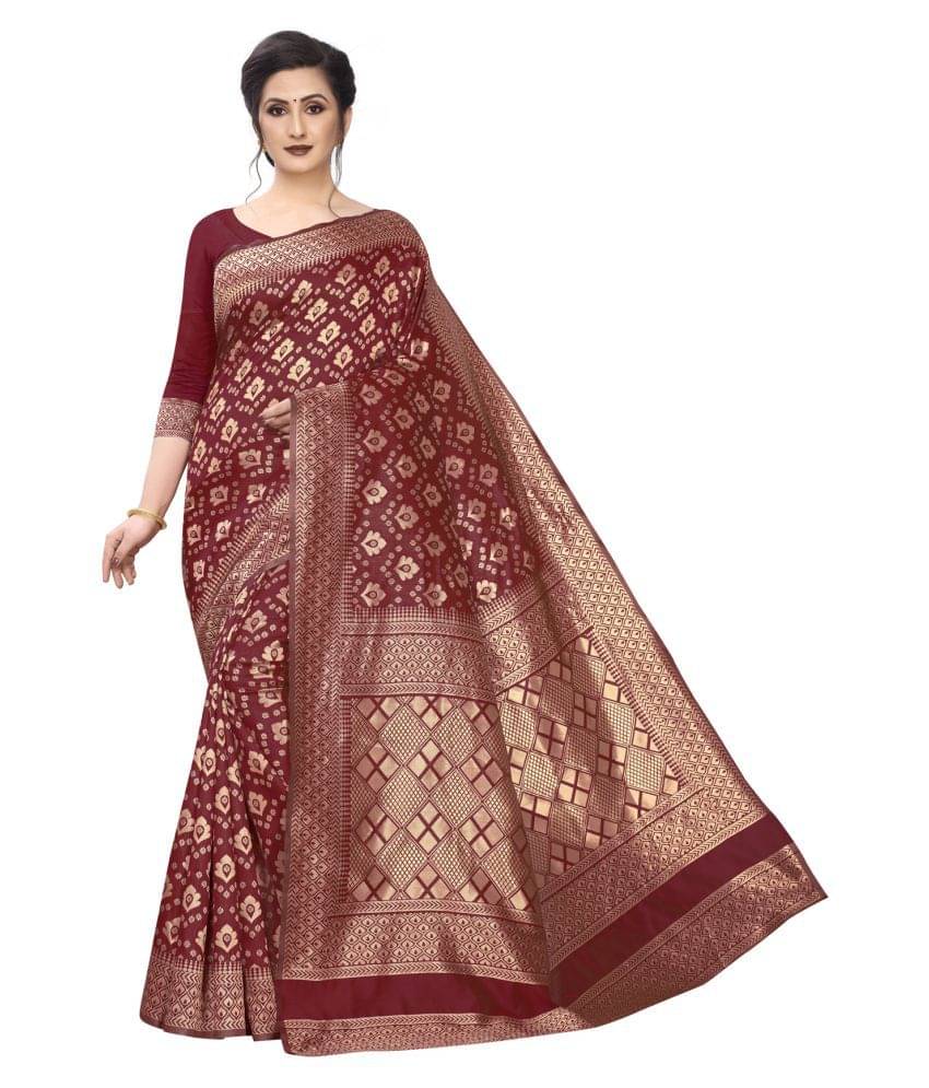     			ofline selection Jacquard Self Design Saree With Unstitched Blouse Piece ( Red )