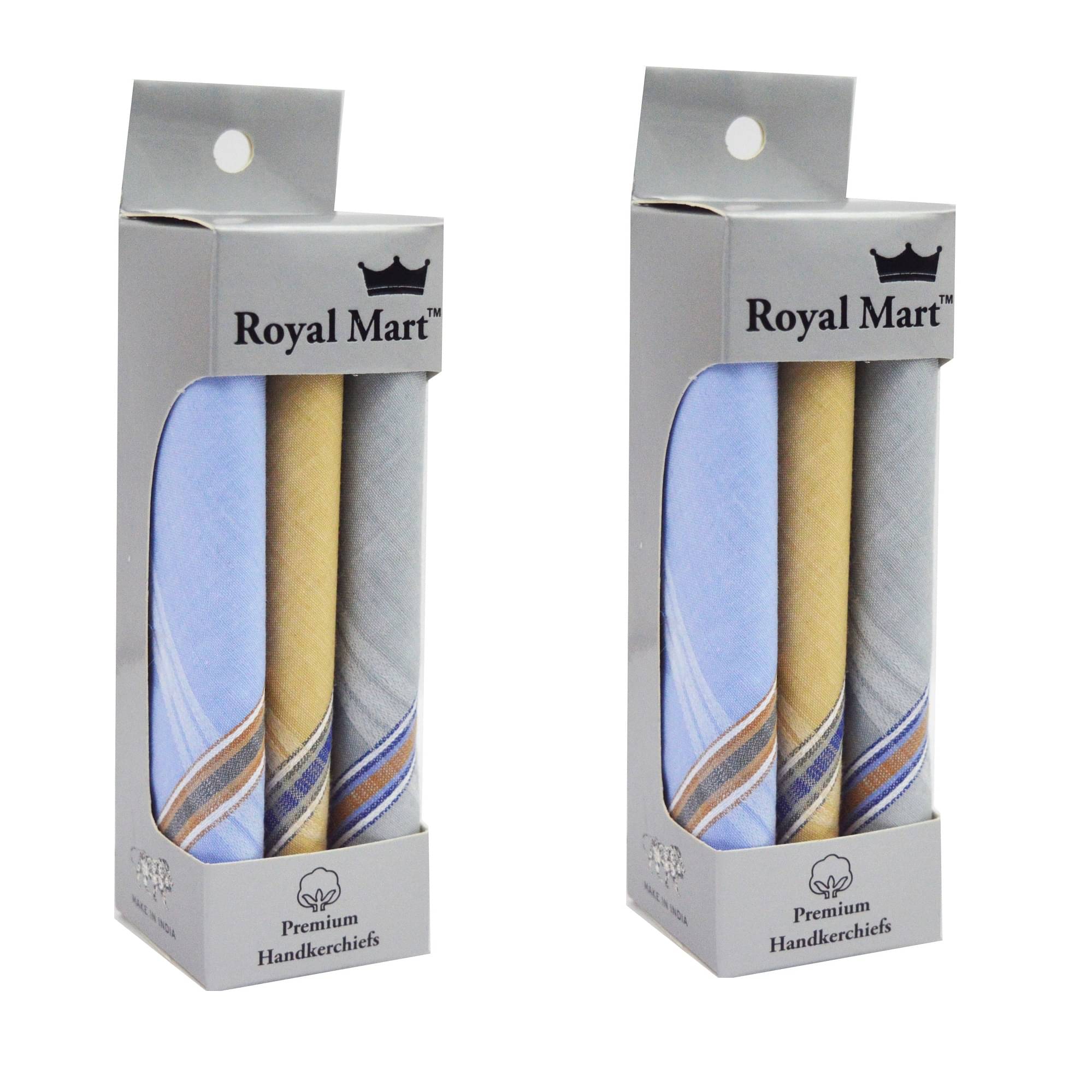     			royal mart 6 Piece Colour 15 Inch Complete Face Cover Handkerchief Men's Cotton Striped | Comfortable and Convenient for long hours | Multi Colour | ["Multicolor"] Handkerchief (Pack of 6)