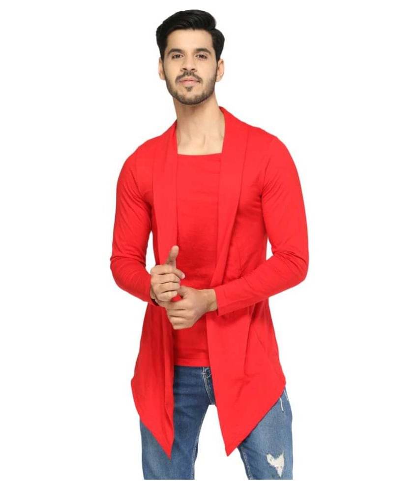 Glito Red Shawl Neck Sweater Single Glito Red Shawl Neck Sweater Single